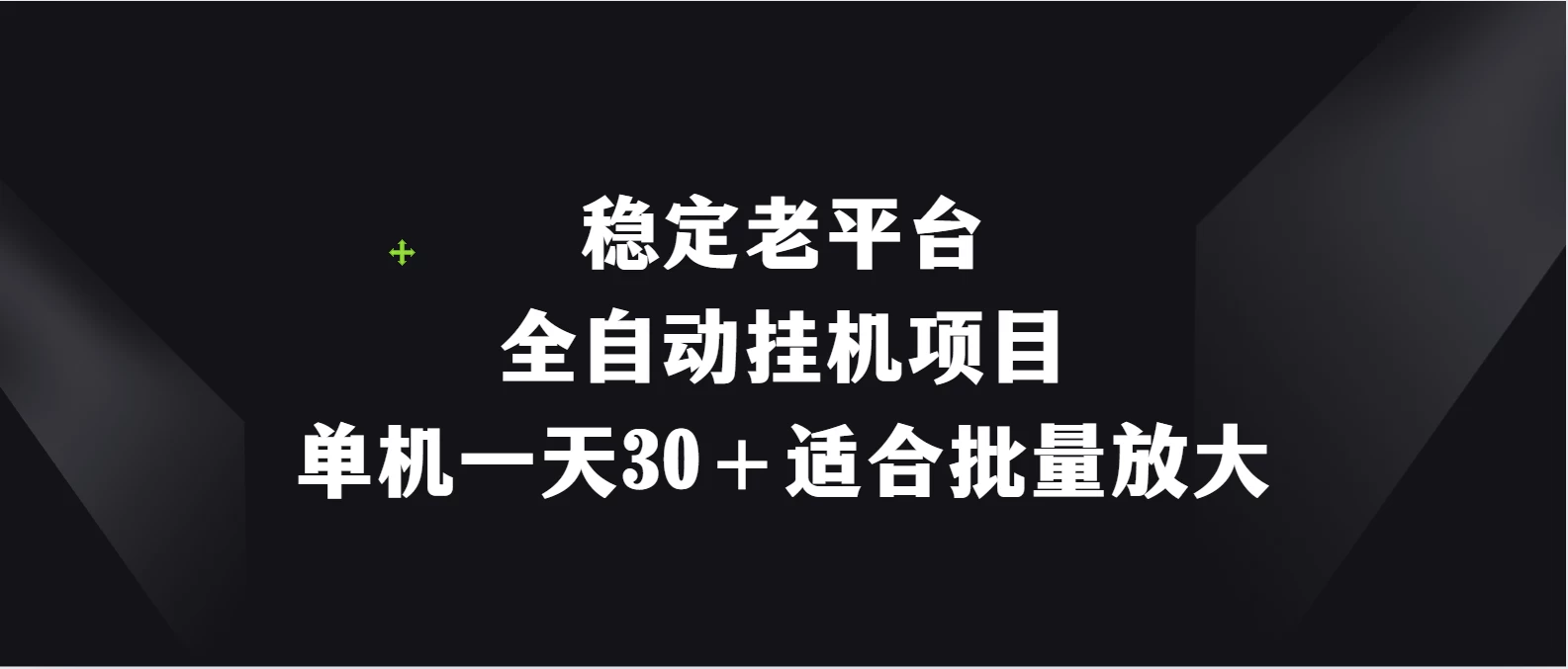 稳定老平台，全自动挂机项目，单机一天30＋适合批量放大-资源项目网