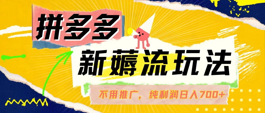 拼多多薅流玩法，不用开车推广，小白也可以纯利润日入700+-资源项目网