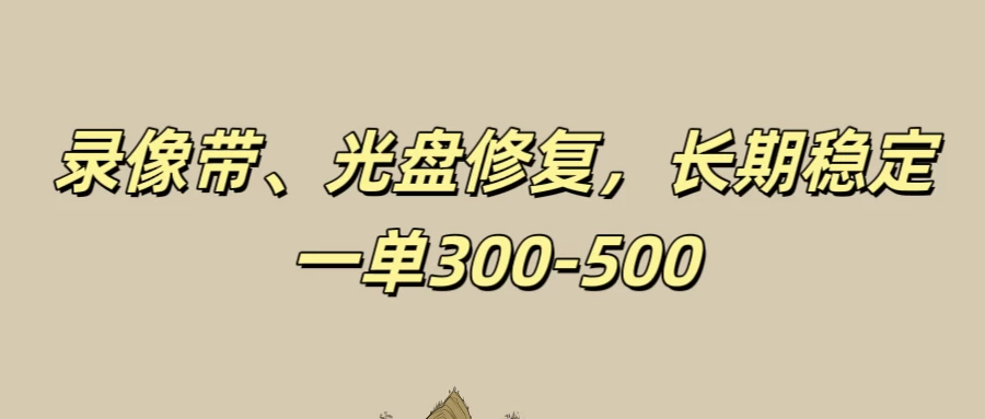 录像带、光盘修复项目，非常稳定适合长期做，一单300-500+-资源项目网