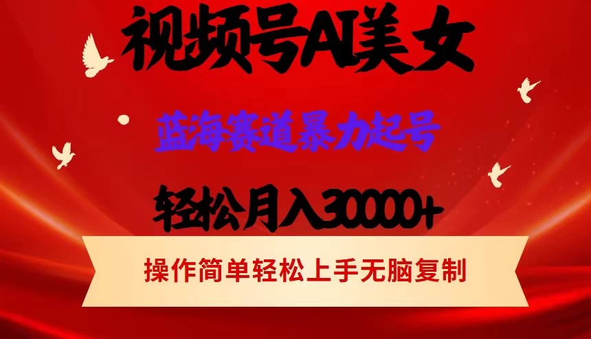 AI美女视频号掘金，操作简单，轻松上手，日入1000+-资源项目网