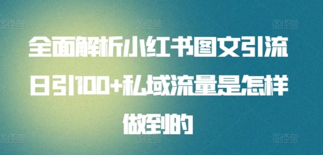 全面解析小红书平台如何通过图文内容实现日引百余私域流量的秘诀