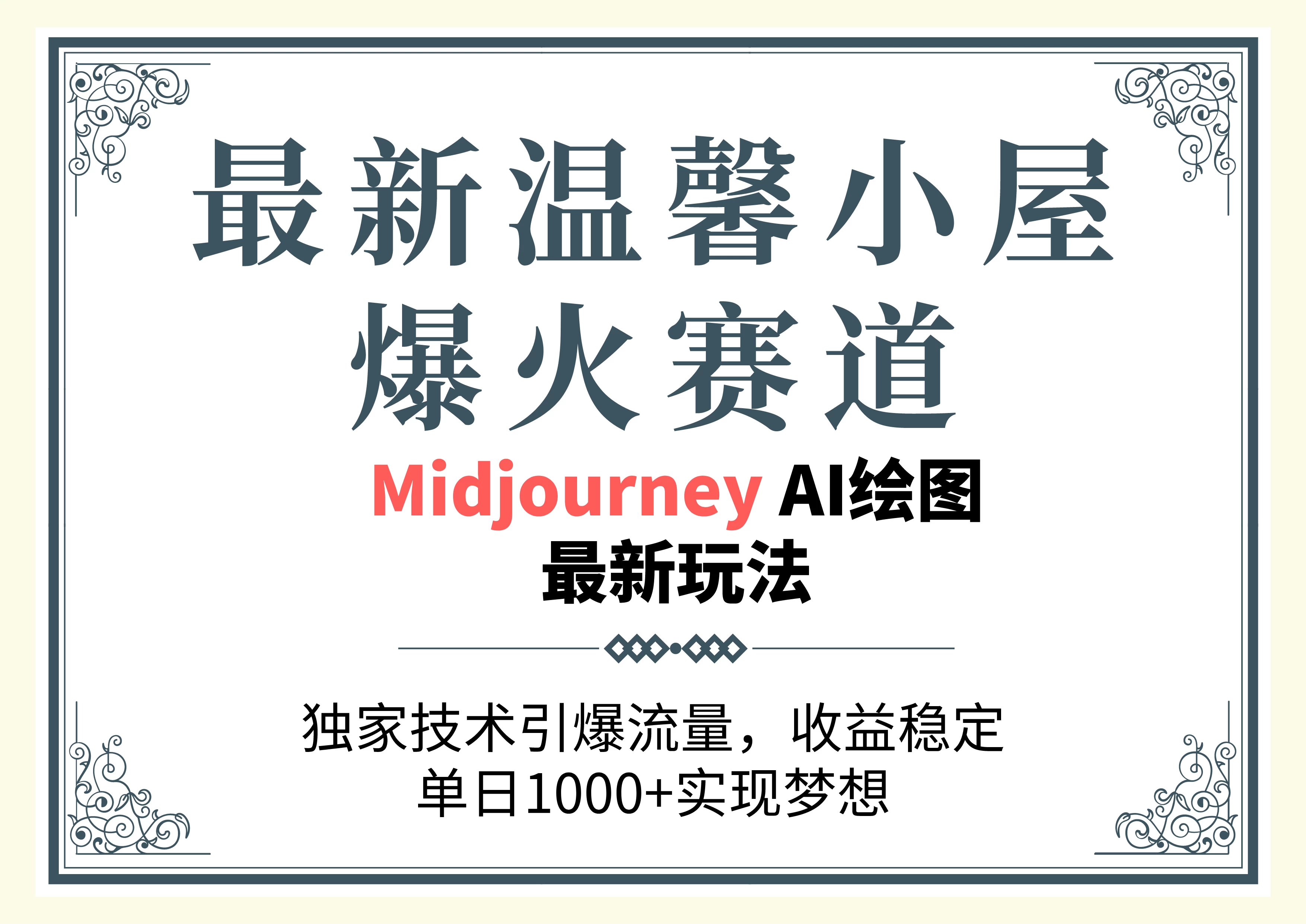 最新温馨小屋爆火赛道，独家技术引爆流量，收益稳定，单日1000+实现梦想-资源项目网