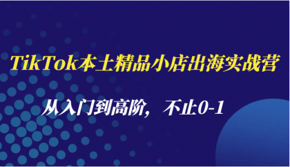 TikTok本土精品小店出海实战营，从入门到高阶，不止0-1-资源项目网