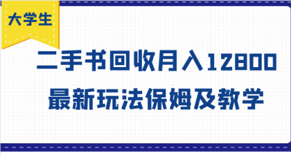 大学生创业风向标，二手书回收月入12800，最新玩法保姆及教学-资源项目网