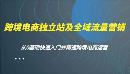 跨境电商独立站及全域流量营销，从0基础快速入门并精通跨境电商运营-资源项目网