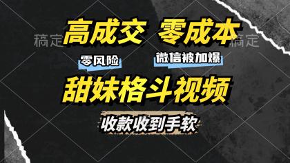 高成交零成本，售卖甜妹格斗视频，谁发谁火，加爆微信，收款收到手软-资源项目网